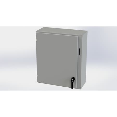 Saginaw Control & Engineering 2 Point Latch with Padlock Handle Electrical Enclosures, 30 in H, 12 in D, 25.38 in W, Carbon Steel SCE-30XEL2512LP